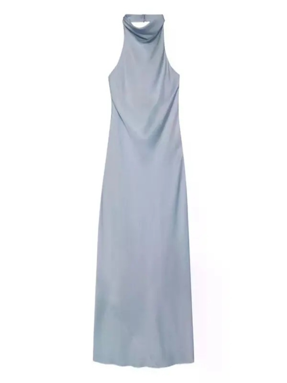 NWT Anine Bing Eliana Silk Halterneck Dress in Pastel Blue - Picture 2 of 16